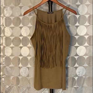 Suede Fringe Top